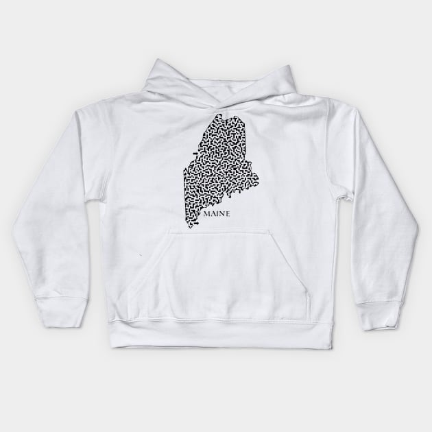 State of Maine Maze Kids Hoodie by gorff